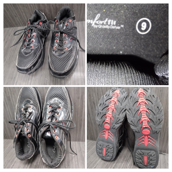 Gravity Defyer Running Sneaker Black & Red Men's Sz 9 - Picture 2 of 12
